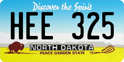 ND license plate HEE325