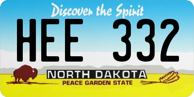 ND license plate HEE332