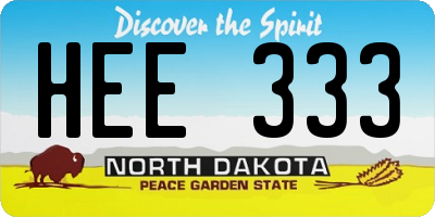 ND license plate HEE333