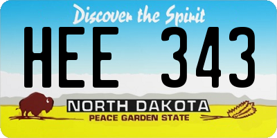 ND license plate HEE343