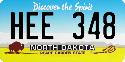 ND license plate HEE348
