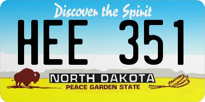 ND license plate HEE351