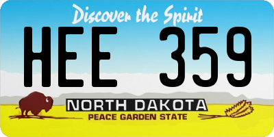 ND license plate HEE359