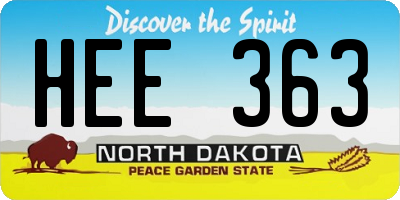ND license plate HEE363