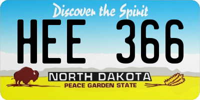 ND license plate HEE366