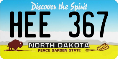ND license plate HEE367