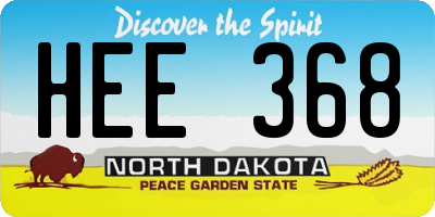 ND license plate HEE368