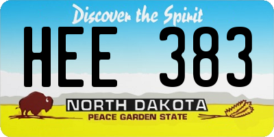 ND license plate HEE383