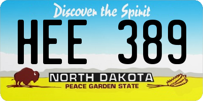 ND license plate HEE389