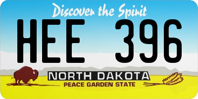 ND license plate HEE396