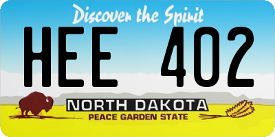 ND license plate HEE402