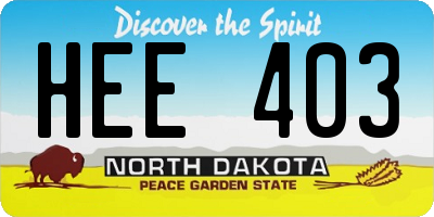 ND license plate HEE403