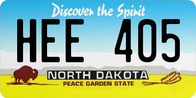 ND license plate HEE405