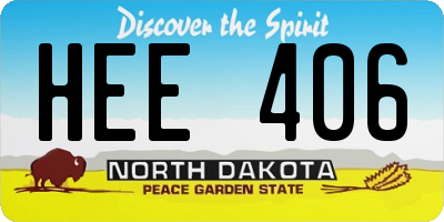 ND license plate HEE406