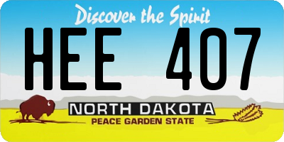 ND license plate HEE407