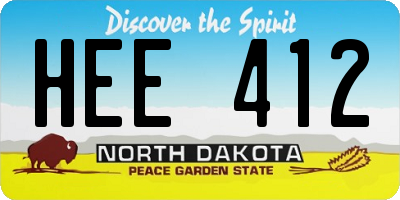 ND license plate HEE412