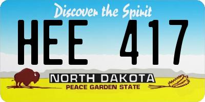 ND license plate HEE417