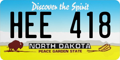 ND license plate HEE418