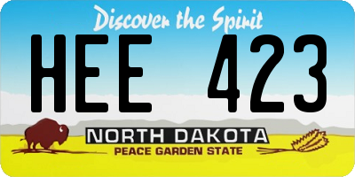 ND license plate HEE423