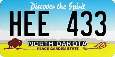 ND license plate HEE433