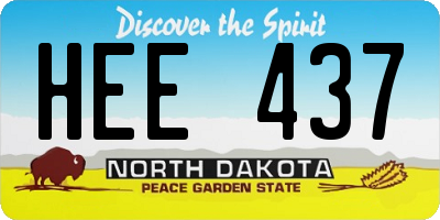 ND license plate HEE437