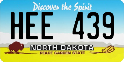 ND license plate HEE439