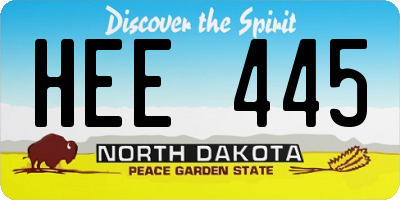 ND license plate HEE445