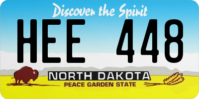 ND license plate HEE448