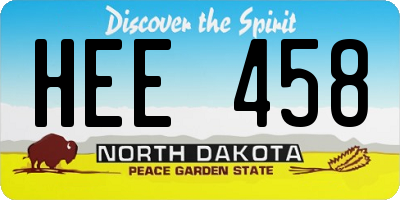 ND license plate HEE458