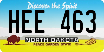 ND license plate HEE463