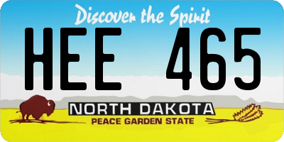 ND license plate HEE465