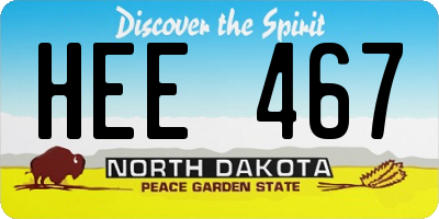 ND license plate HEE467