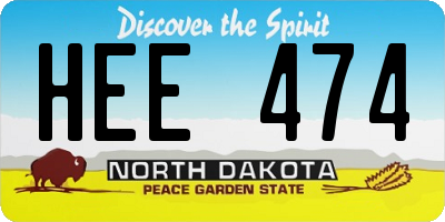 ND license plate HEE474