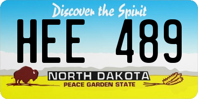 ND license plate HEE489