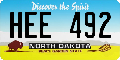 ND license plate HEE492