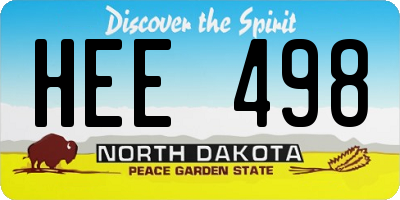 ND license plate HEE498