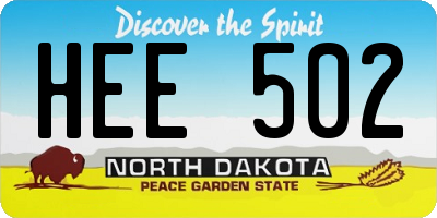 ND license plate HEE502