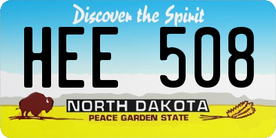 ND license plate HEE508