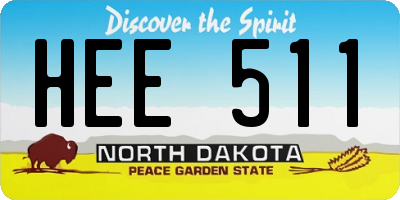 ND license plate HEE511
