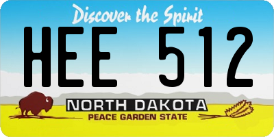 ND license plate HEE512