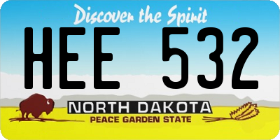 ND license plate HEE532