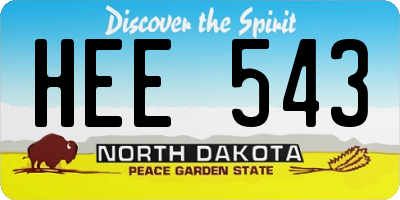 ND license plate HEE543