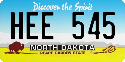 ND license plate HEE545