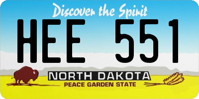 ND license plate HEE551