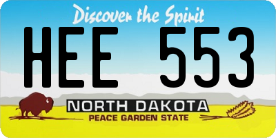 ND license plate HEE553