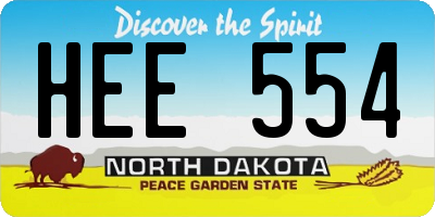 ND license plate HEE554