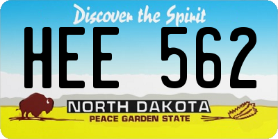 ND license plate HEE562
