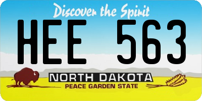 ND license plate HEE563