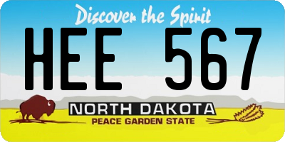 ND license plate HEE567