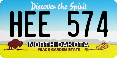 ND license plate HEE574